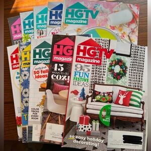 HGTV magazines. Complete 2018. 10 issues. EUC.